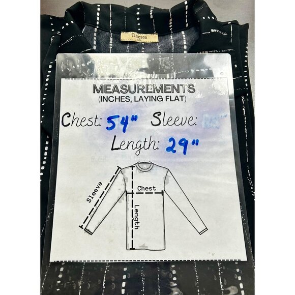 Timeson Black & White Dash Stripe Boxy Monochrome Minimalist Shirt Sz XXL - Picture 6 of 6